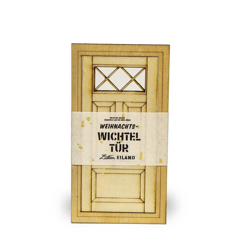 Handgefertigte Wichteltür von lütten Eiland mit Mini-Zubehör, inklusive Anleitung für Wichtel-Streiche (Download).